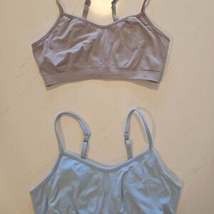 ATHLETA Renew Sports Bra Adjustable SET OF 2 - Tinsel Purple & Quarry Blue